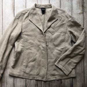 Eileen Fisher Beige Blazer Organic Cotton Small